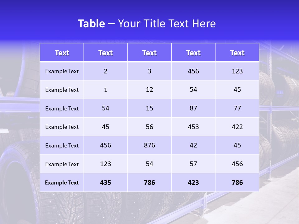 A Bunch Of Tires That Are On A Rack PowerPoint Template