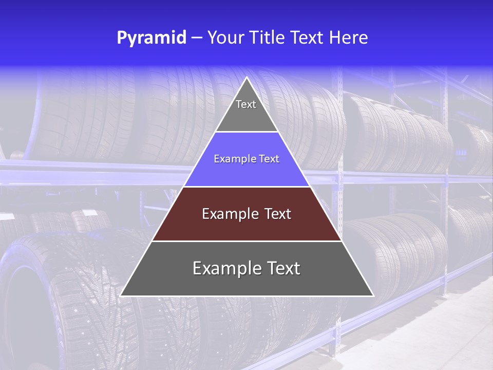 A Bunch Of Tires That Are On A Rack PowerPoint Template