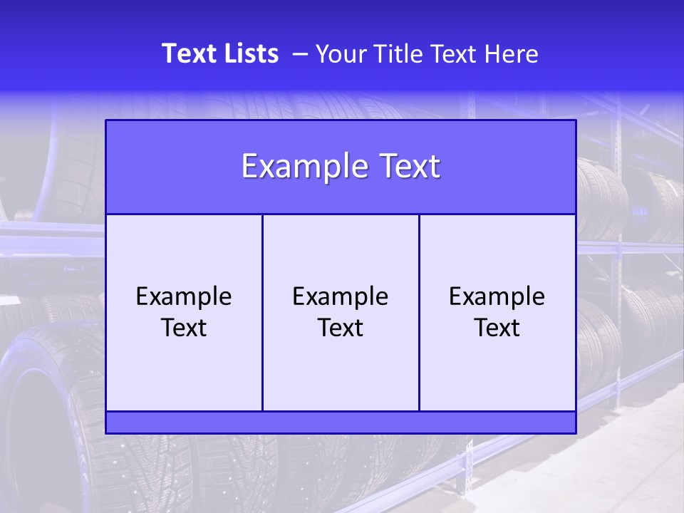 A Bunch Of Tires That Are On A Rack PowerPoint Template