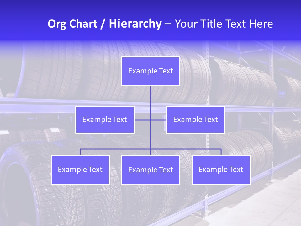 A Bunch Of Tires That Are On A Rack PowerPoint Template