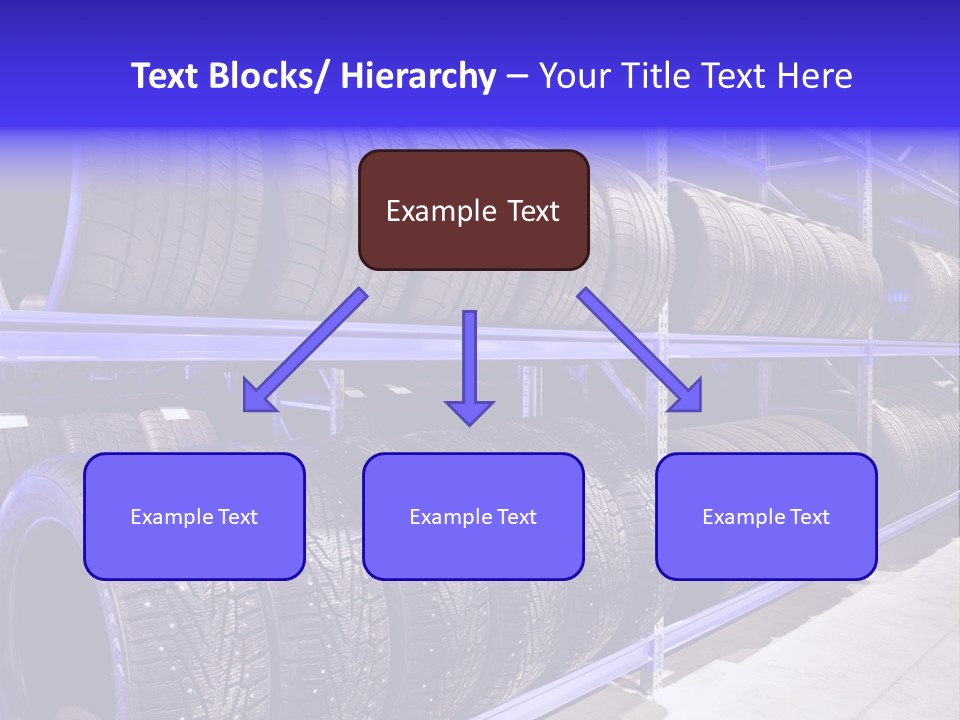 A Bunch Of Tires That Are On A Rack PowerPoint Template