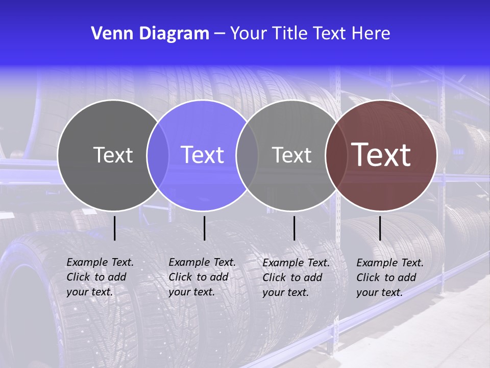 A Bunch Of Tires That Are On A Rack PowerPoint Template