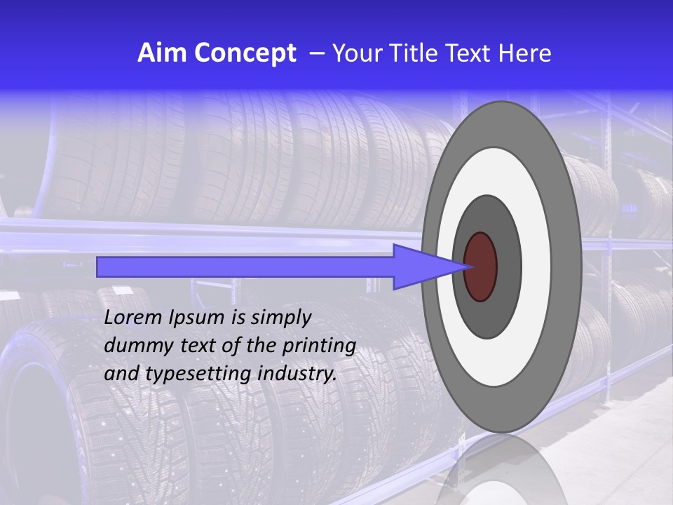 A Bunch Of Tires That Are On A Rack PowerPoint Template