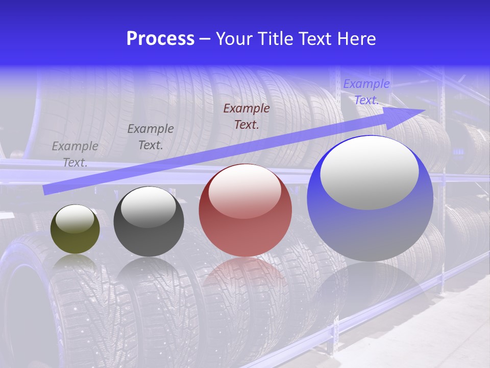 A Bunch Of Tires That Are On A Rack PowerPoint Template