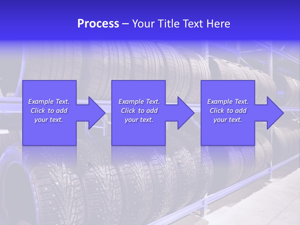 A Bunch Of Tires That Are On A Rack PowerPoint Template