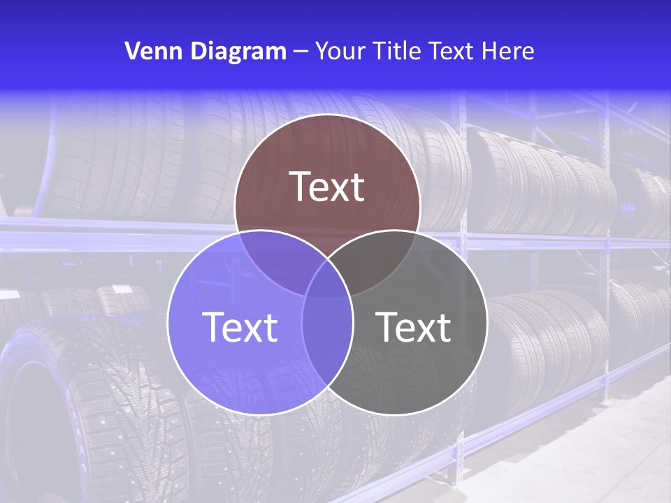 A Bunch Of Tires That Are On A Rack PowerPoint Template