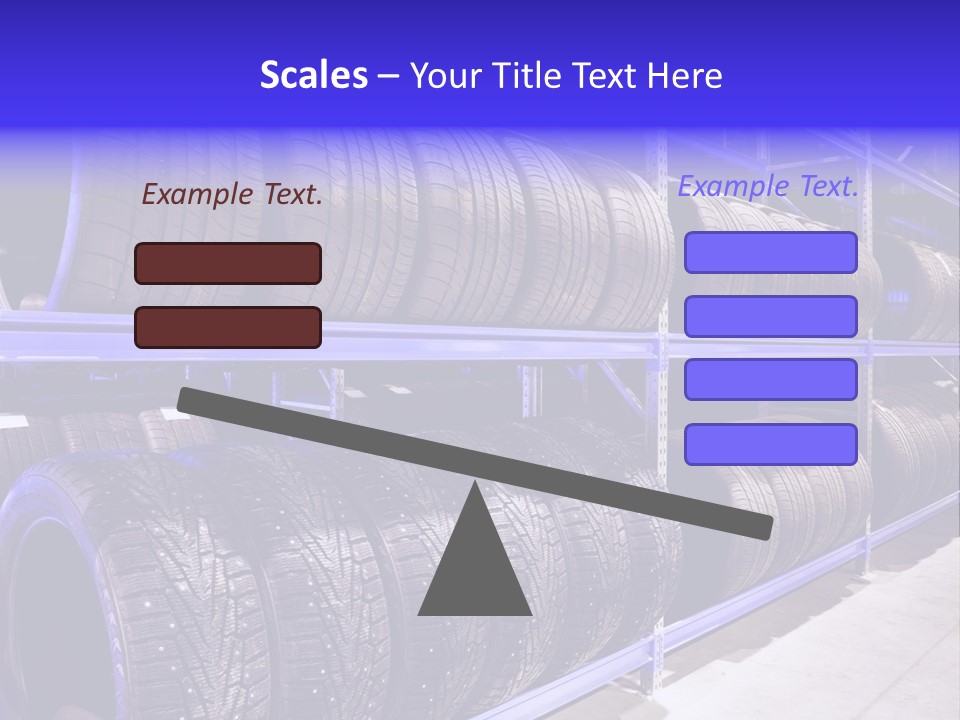 A Bunch Of Tires That Are On A Rack PowerPoint Template