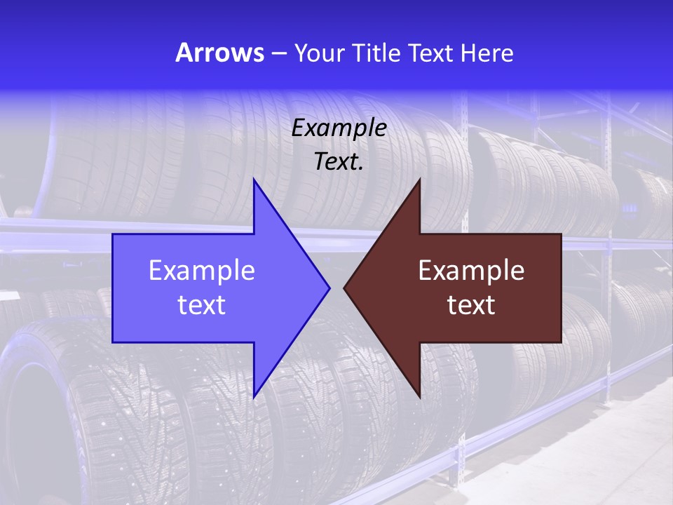 A Bunch Of Tires That Are On A Rack PowerPoint Template