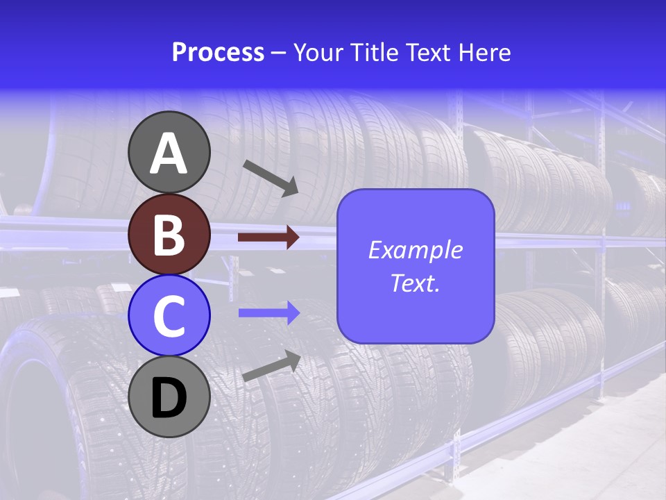 A Bunch Of Tires That Are On A Rack PowerPoint Template