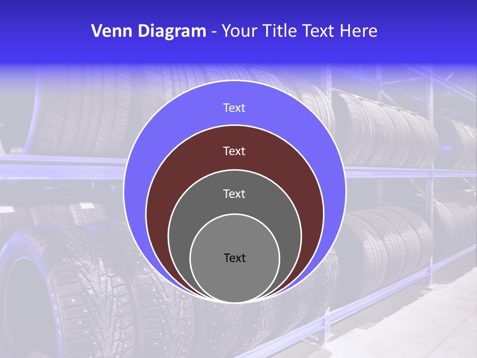 A Bunch Of Tires That Are On A Rack PowerPoint Template