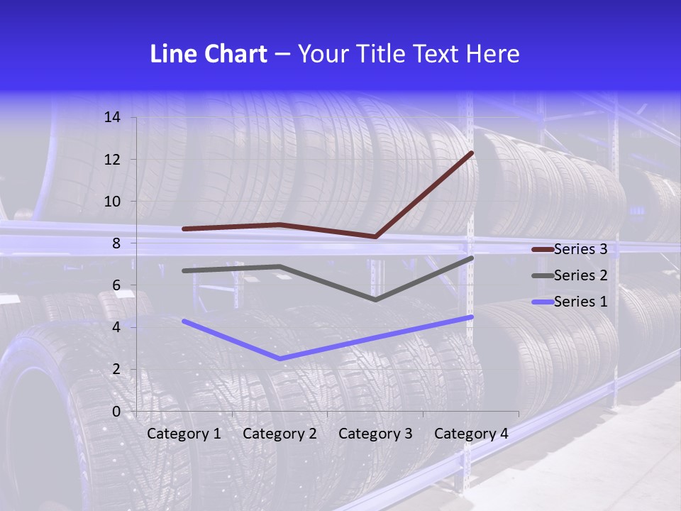 A Bunch Of Tires That Are On A Rack PowerPoint Template