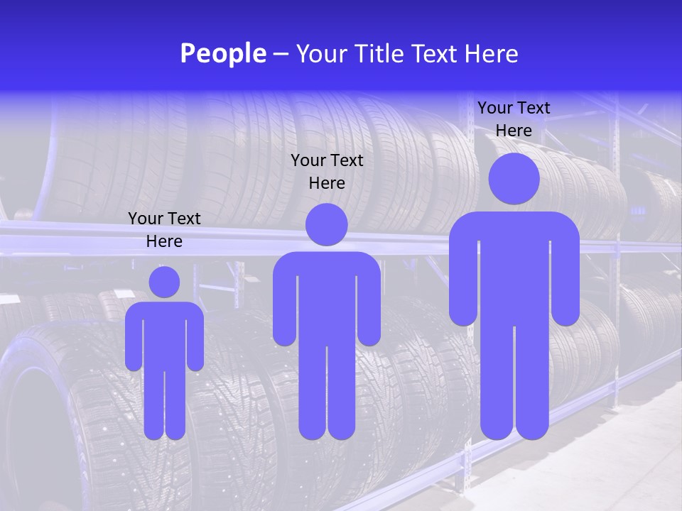 A Bunch Of Tires That Are On A Rack PowerPoint Template