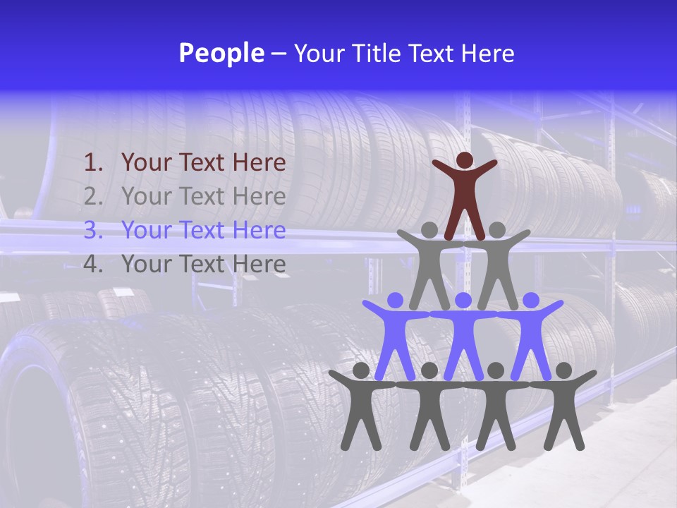 A Bunch Of Tires That Are On A Rack PowerPoint Template