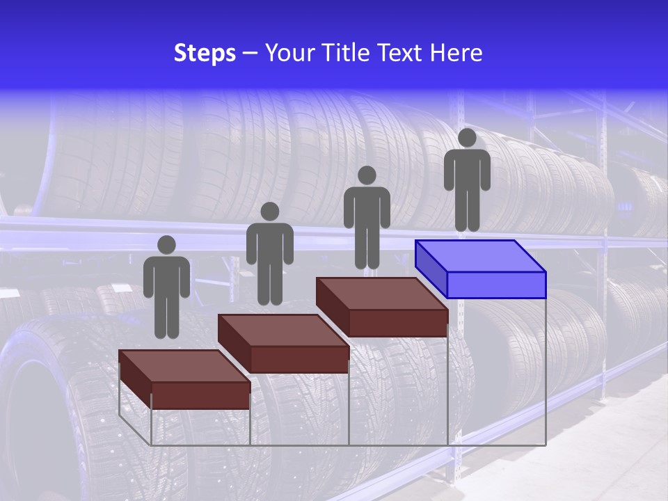 A Bunch Of Tires That Are On A Rack PowerPoint Template