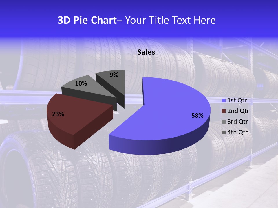 A Bunch Of Tires That Are On A Rack PowerPoint Template