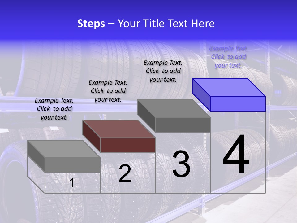 A Bunch Of Tires That Are On A Rack PowerPoint Template