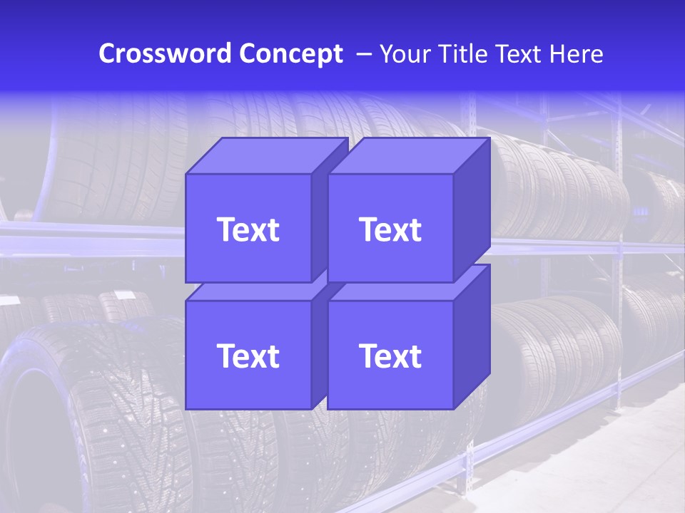 A Bunch Of Tires That Are On A Rack PowerPoint Template
