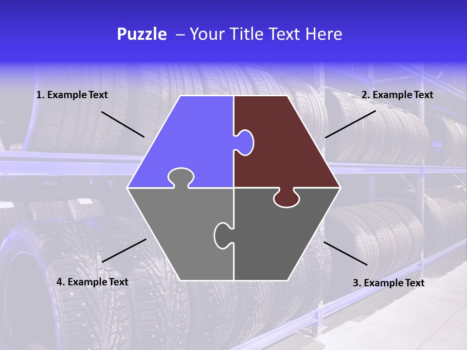 A Bunch Of Tires That Are On A Rack PowerPoint Template