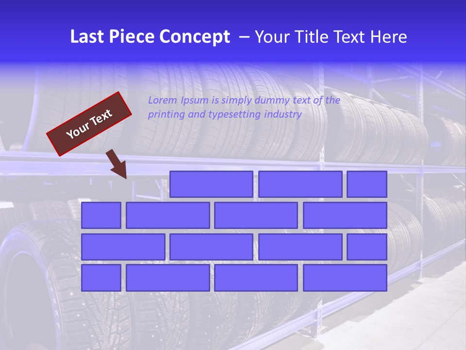 A Bunch Of Tires That Are On A Rack PowerPoint Template