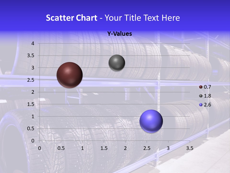 A Bunch Of Tires That Are On A Rack PowerPoint Template