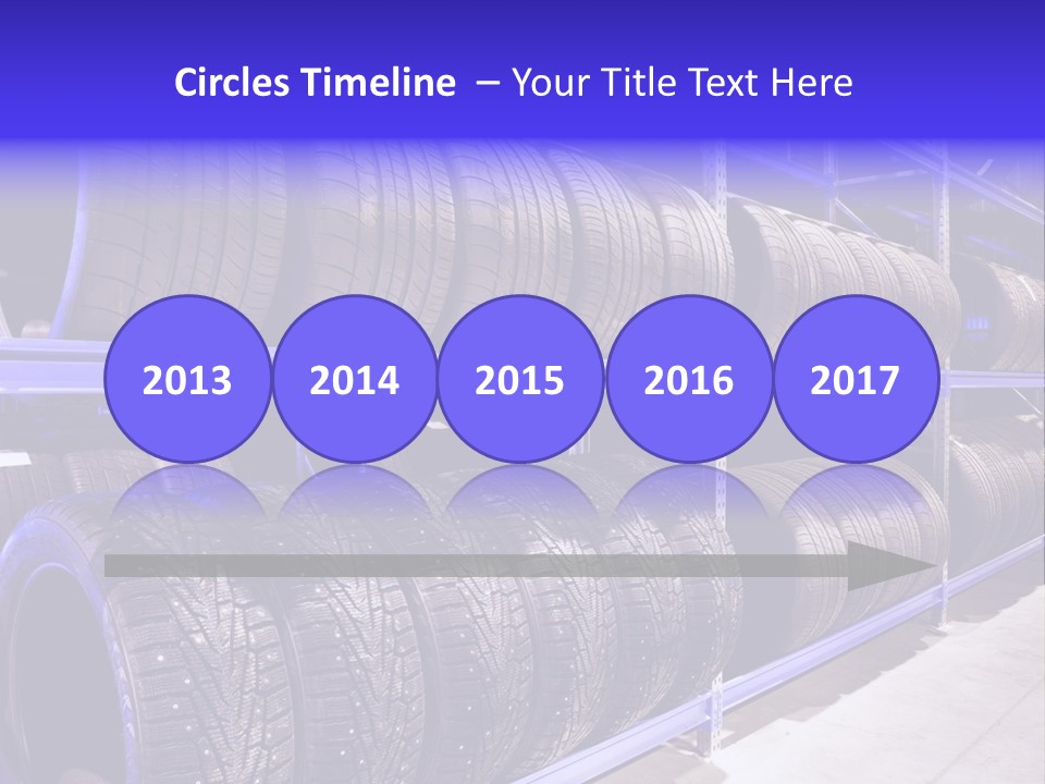 A Bunch Of Tires That Are On A Rack PowerPoint Template