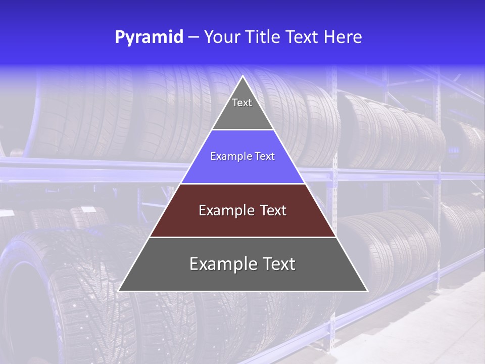A Bunch Of Tires That Are On A Rack PowerPoint Template