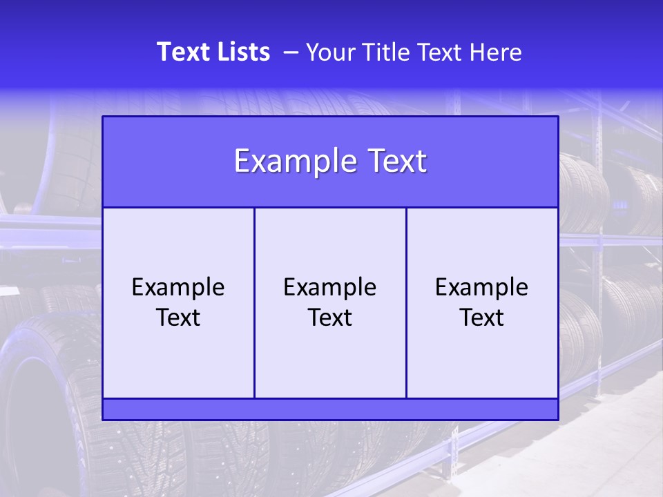 A Bunch Of Tires That Are On A Rack PowerPoint Template
