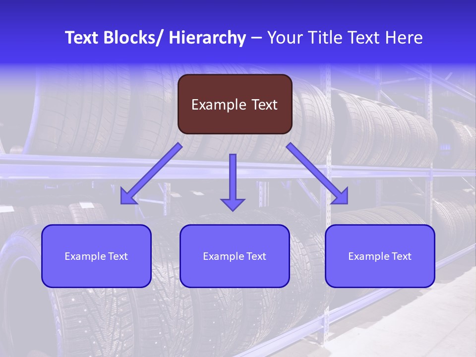 A Bunch Of Tires That Are On A Rack PowerPoint Template