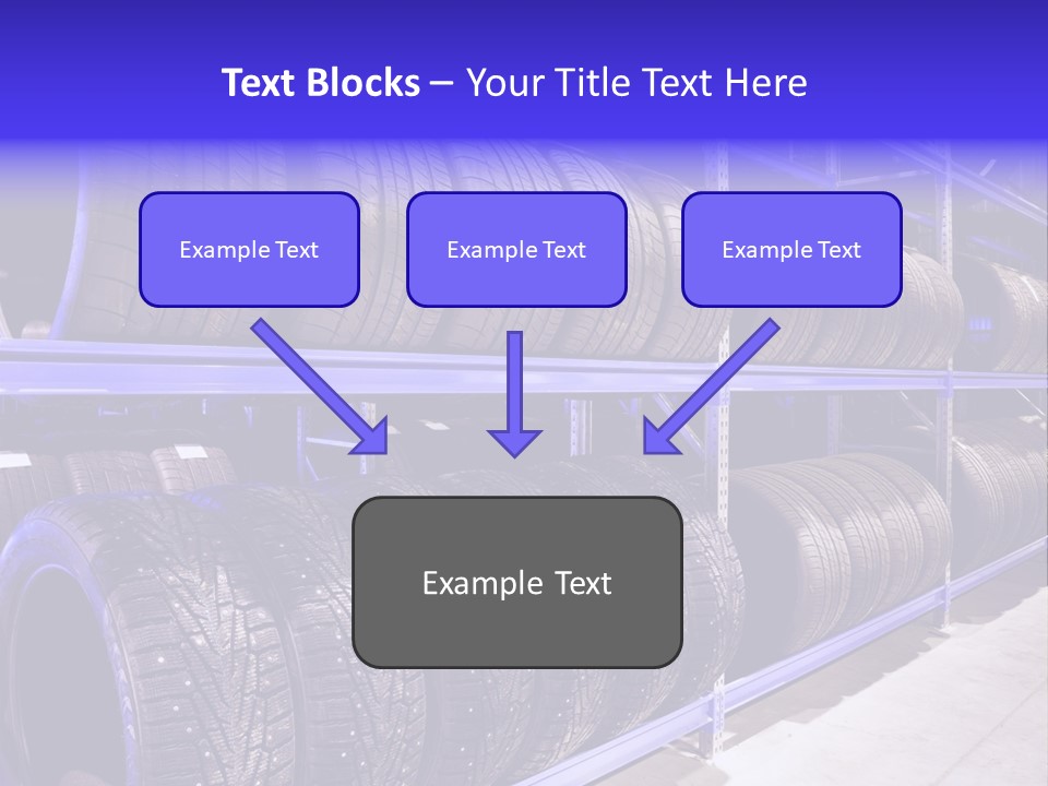 A Bunch Of Tires That Are On A Rack PowerPoint Template