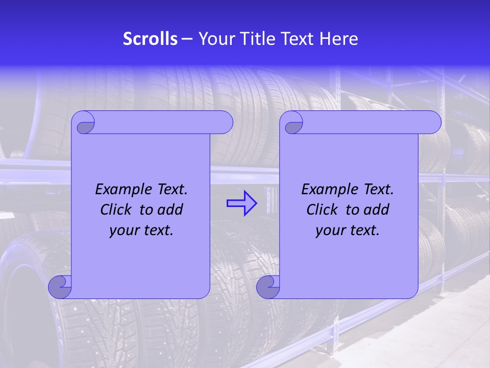 A Bunch Of Tires That Are On A Rack PowerPoint Template