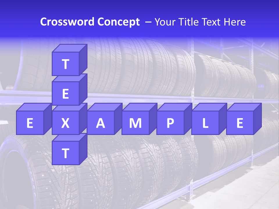 A Bunch Of Tires That Are On A Rack PowerPoint Template