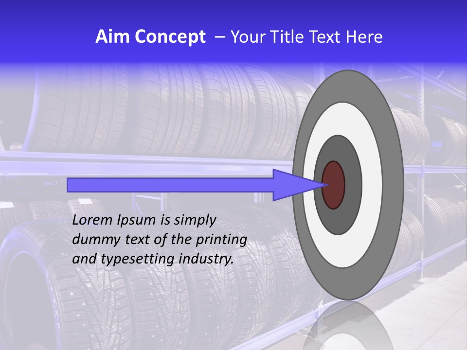 A Bunch Of Tires That Are On A Rack PowerPoint Template