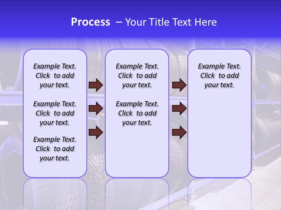 A Bunch Of Tires That Are On A Rack PowerPoint Template