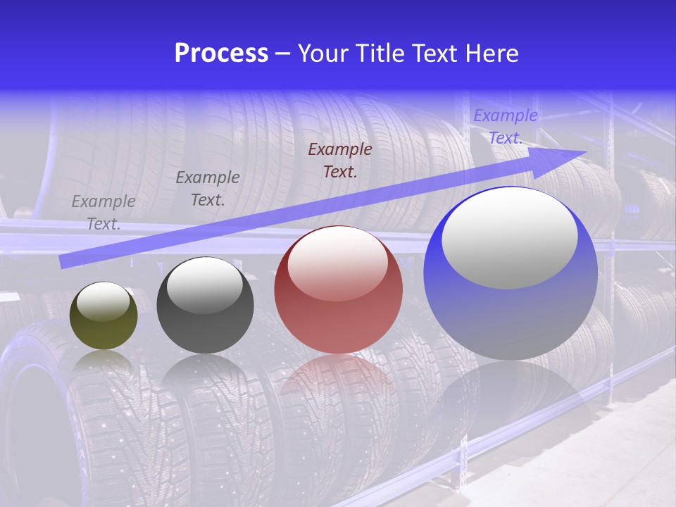 A Bunch Of Tires That Are On A Rack PowerPoint Template