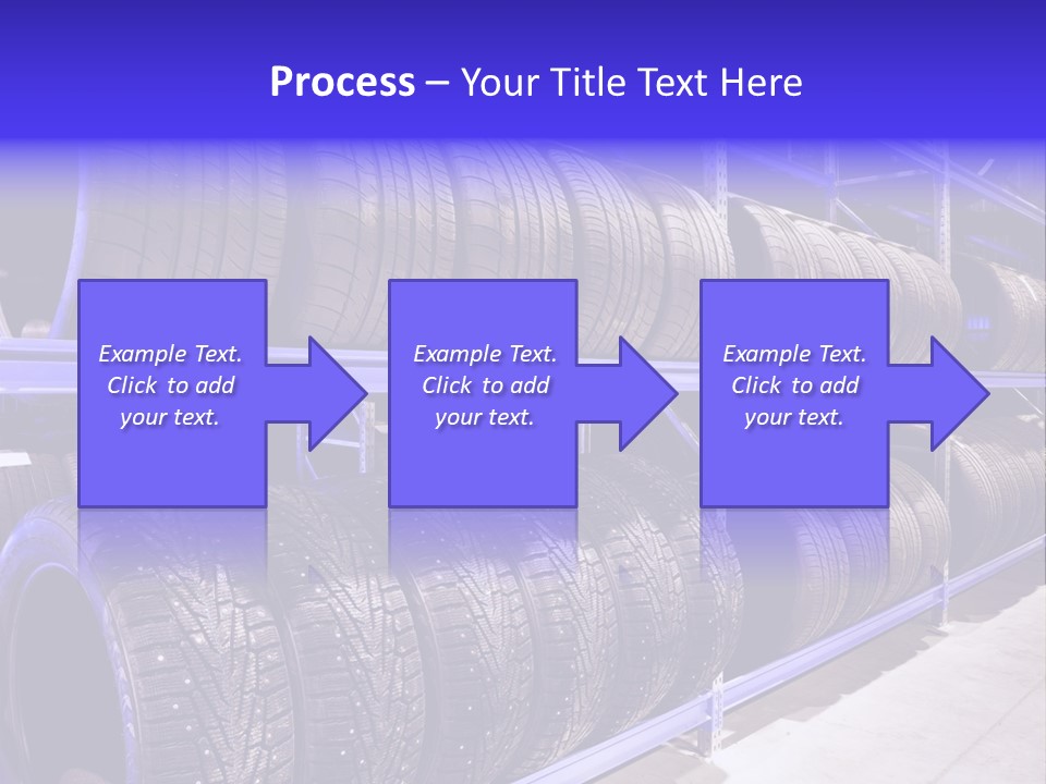 A Bunch Of Tires That Are On A Rack PowerPoint Template