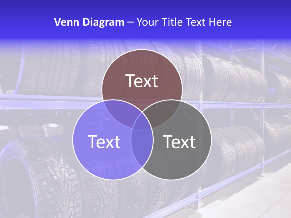 A Bunch Of Tires That Are On A Rack PowerPoint Template