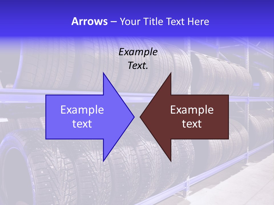 A Bunch Of Tires That Are On A Rack PowerPoint Template