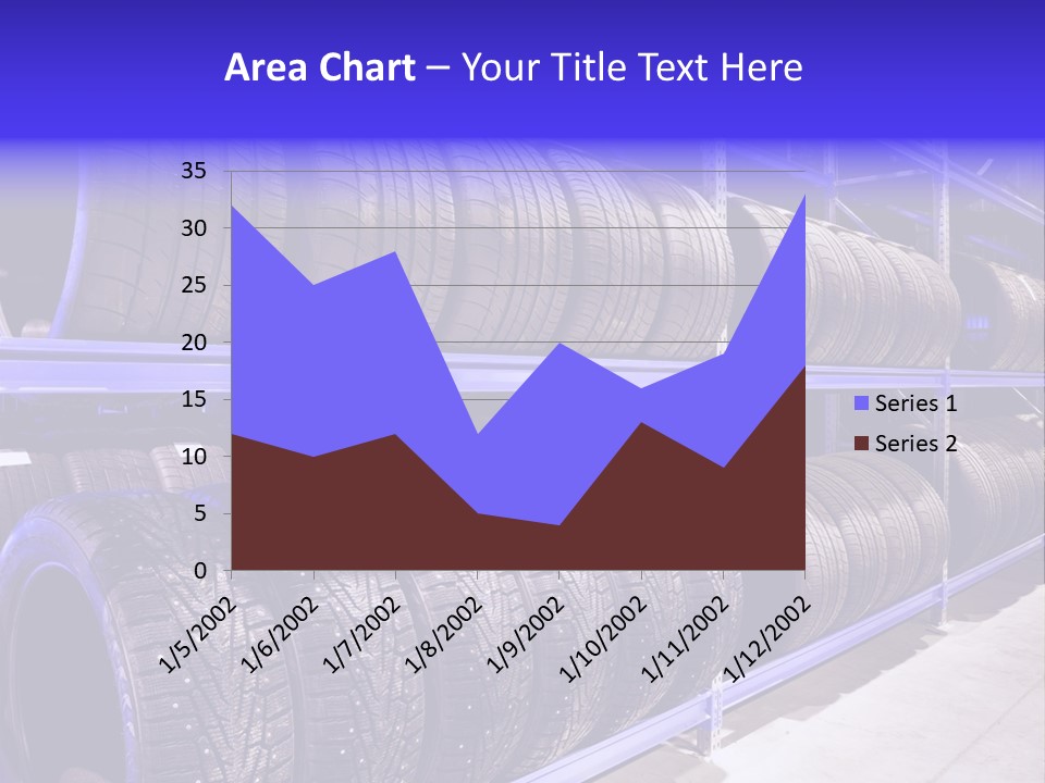 A Bunch Of Tires That Are On A Rack PowerPoint Template