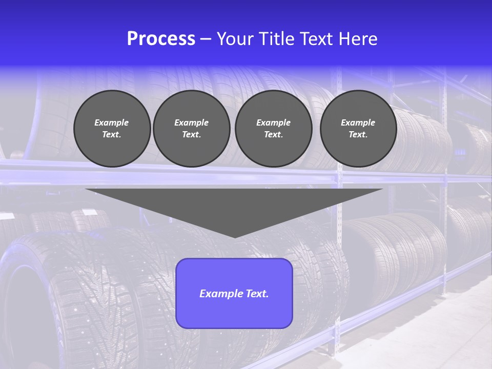 A Bunch Of Tires That Are On A Rack PowerPoint Template