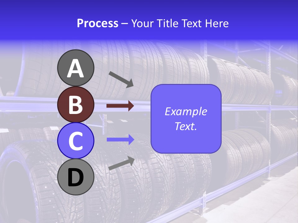 A Bunch Of Tires That Are On A Rack PowerPoint Template