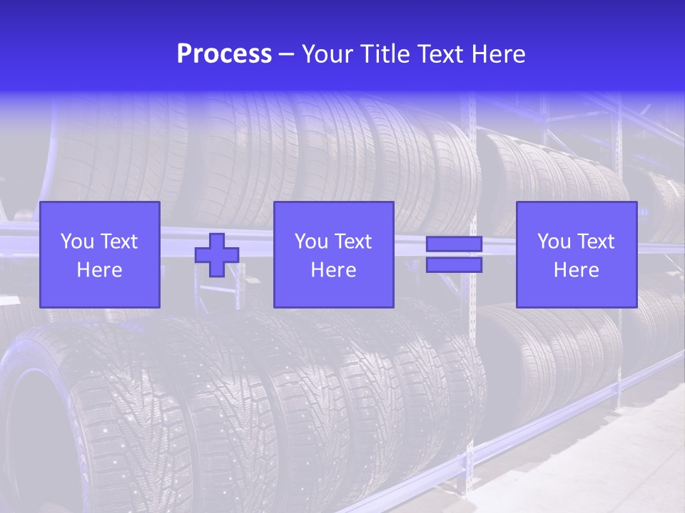 A Bunch Of Tires That Are On A Rack PowerPoint Template