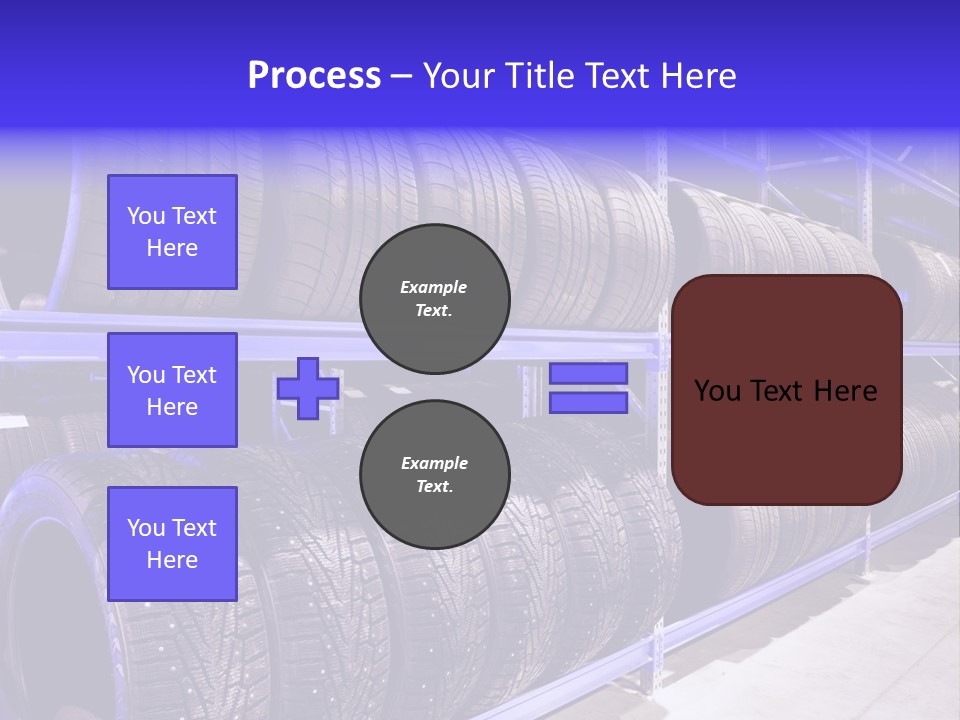 A Bunch Of Tires That Are On A Rack PowerPoint Template