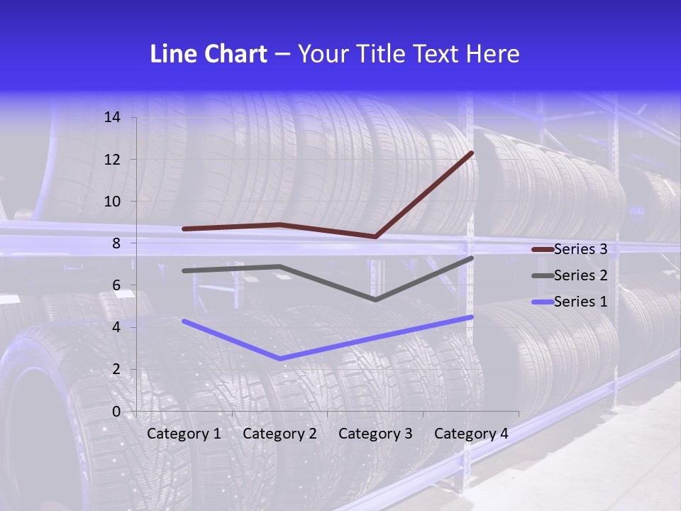 A Bunch Of Tires That Are On A Rack PowerPoint Template