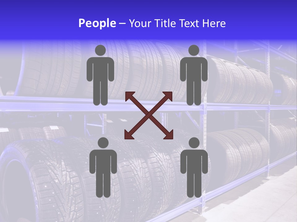 A Bunch Of Tires That Are On A Rack PowerPoint Template