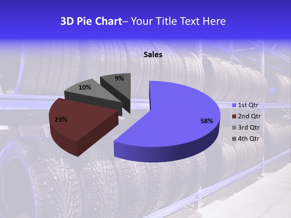 A Bunch Of Tires That Are On A Rack PowerPoint Template