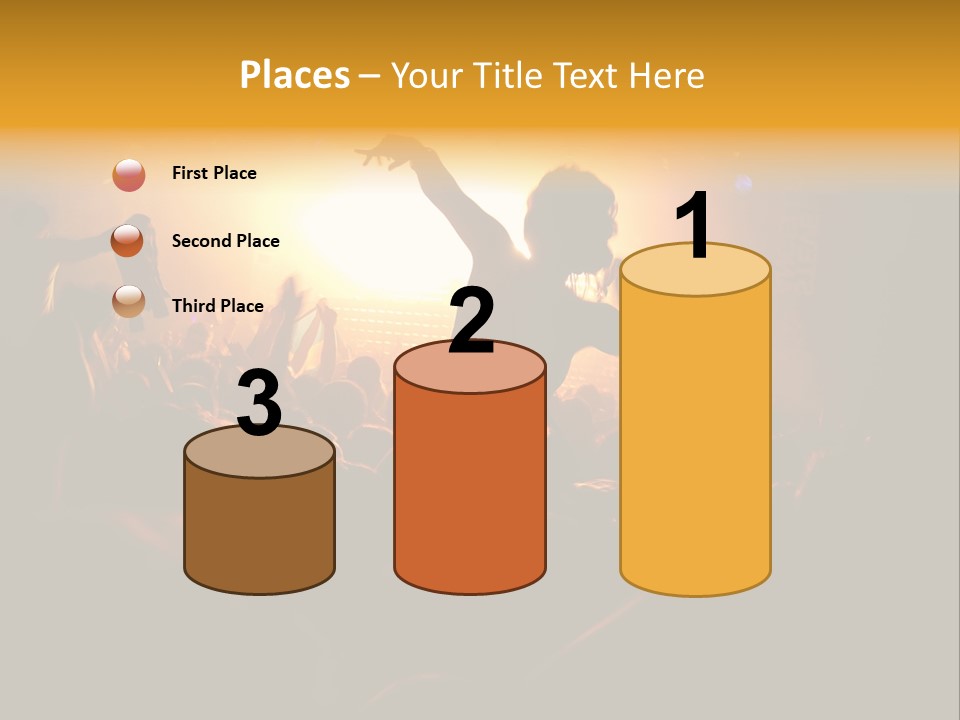 A Crowd Of People At A Concert With Their Arms In The Air PowerPoint Template