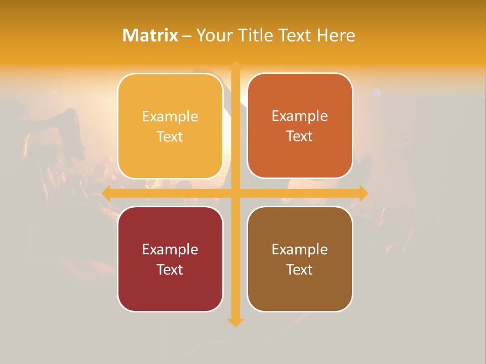 A Crowd Of People At A Concert With Their Arms In The Air PowerPoint Template