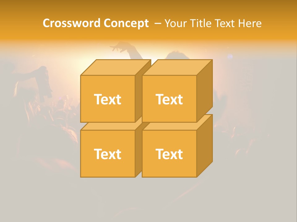 A Crowd Of People At A Concert With Their Arms In The Air PowerPoint Template