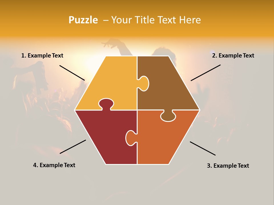 A Crowd Of People At A Concert With Their Arms In The Air PowerPoint Template