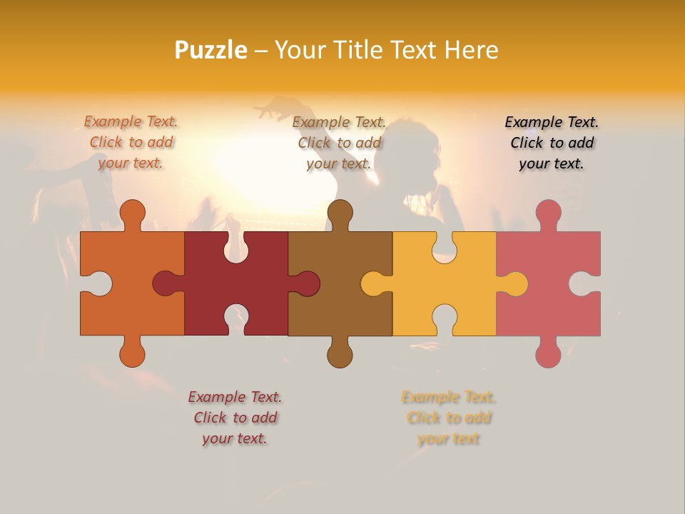 A Crowd Of People At A Concert With Their Arms In The Air PowerPoint Template